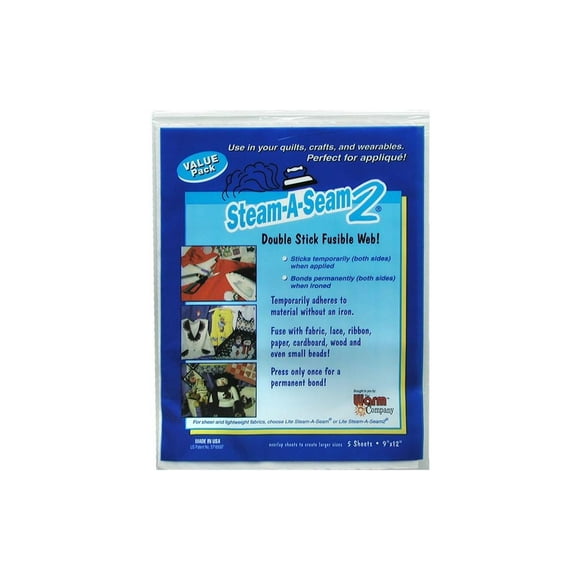 Warm Company Steam-A-Seam 2 Toile Fusible-9"X12 Pouces 5/Pkg 5517