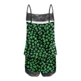 thumbnail image 3 of Pounoo Sleepwear for Women Festive Clover Print Set Sleeveless Top Set Loose Short Set Lightweight Set Weekend Casual Looks Gift, 3 of 5