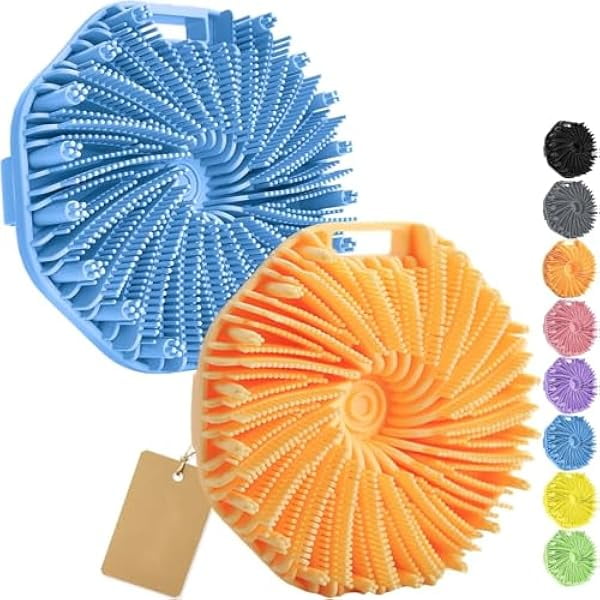 wonima11 2Pcs Silicone Body Scrubber, Exfoliating Body Scrubber for Sensitive Skin, Silicone Scrubber Body, Silicones Body Brush for Showering