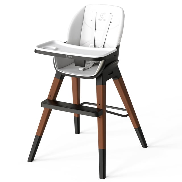 Trona de bebé GAIVE 8 en 1 convertible de madera con bandeja