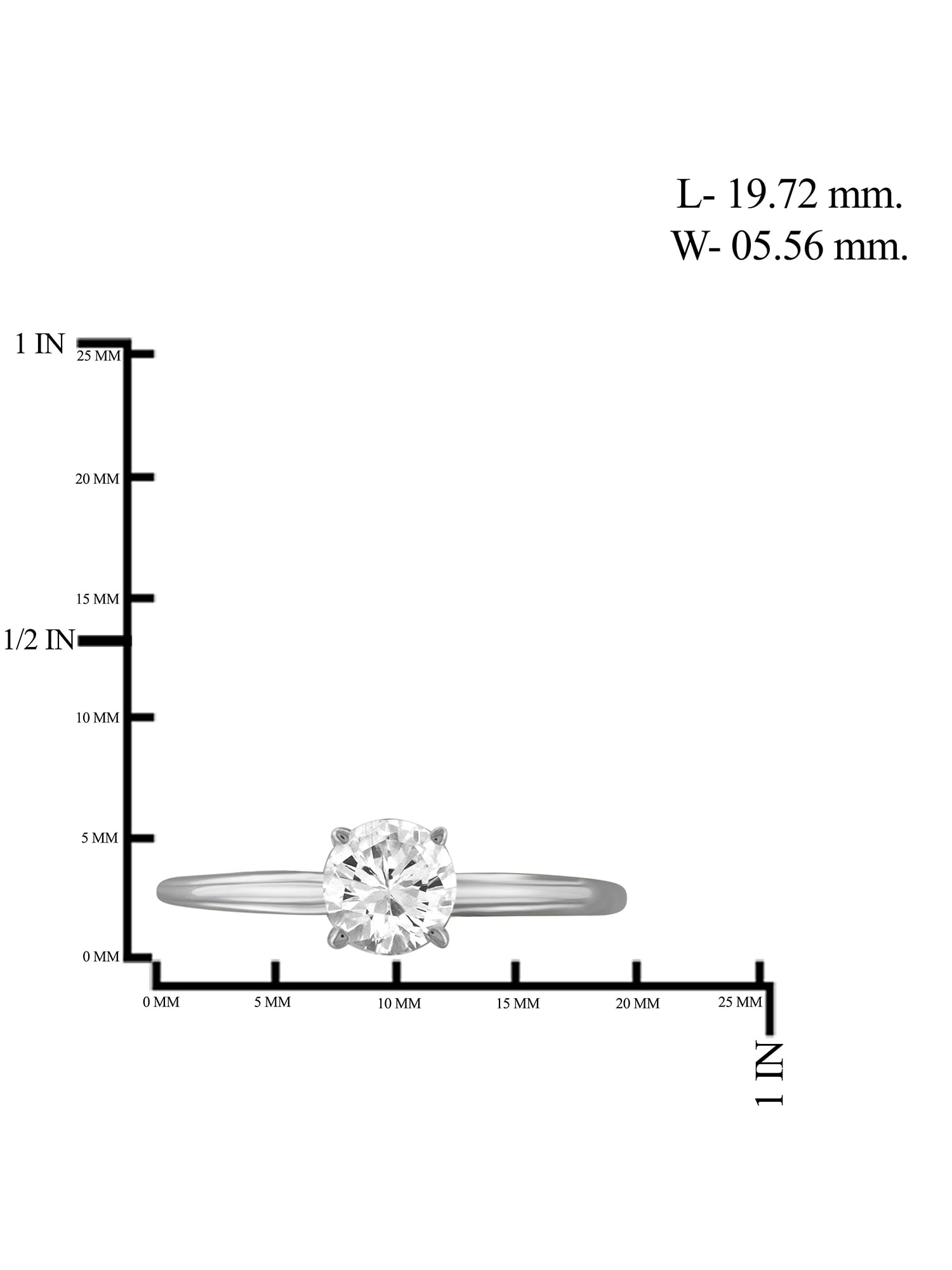 Diamonice White Cubic Zirconia Ring Birthstone Jewelry – 1.00 Carat White Cubic Zirconia Sterling Silver Ring – Cubic Zirconia Rings with Hypoallergenic Sterling Silver Band