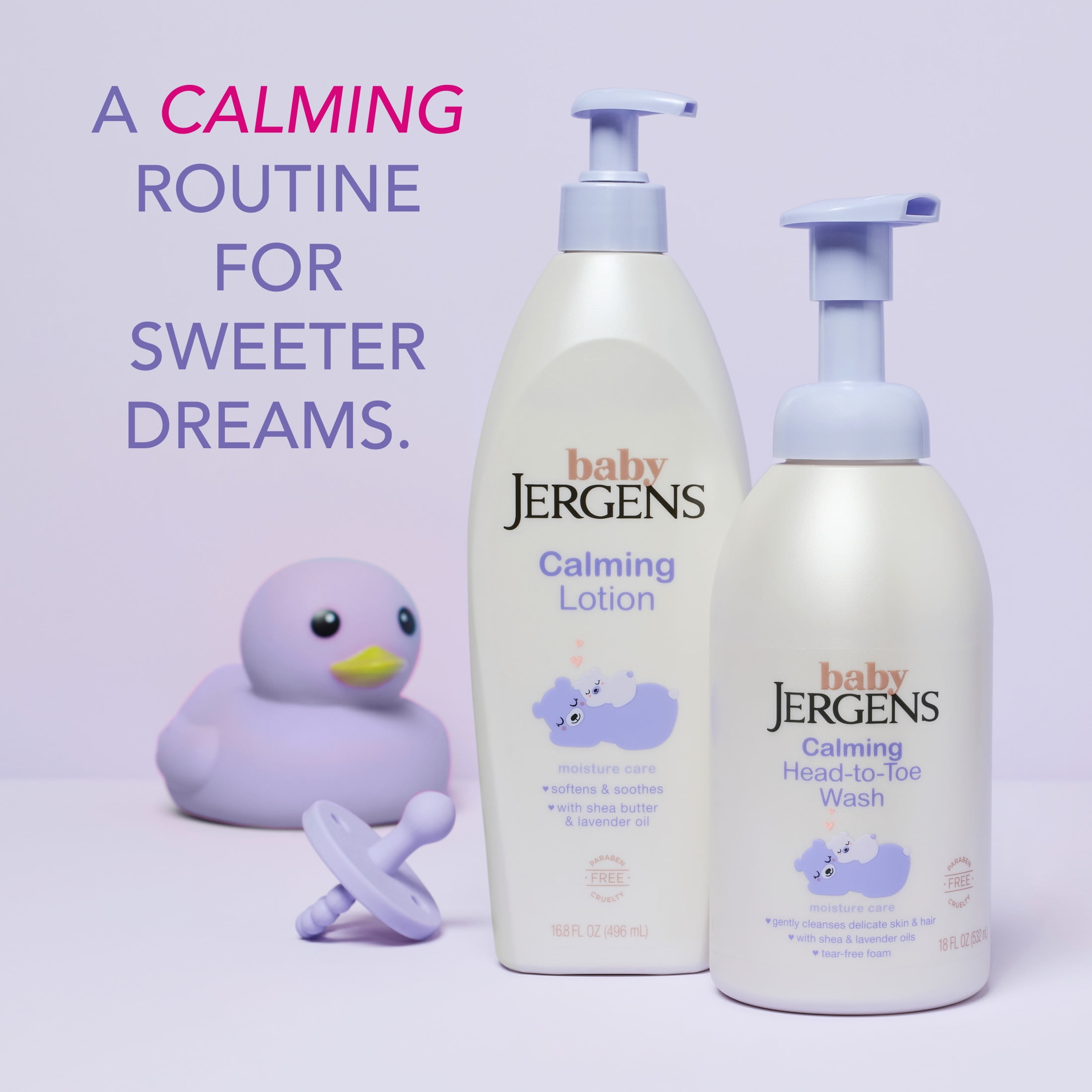 Baby Jergens Calming Lotion, Body Lotion, Moisturizer, with Shea Butter and Lavender Oil, 16.8 fl oz