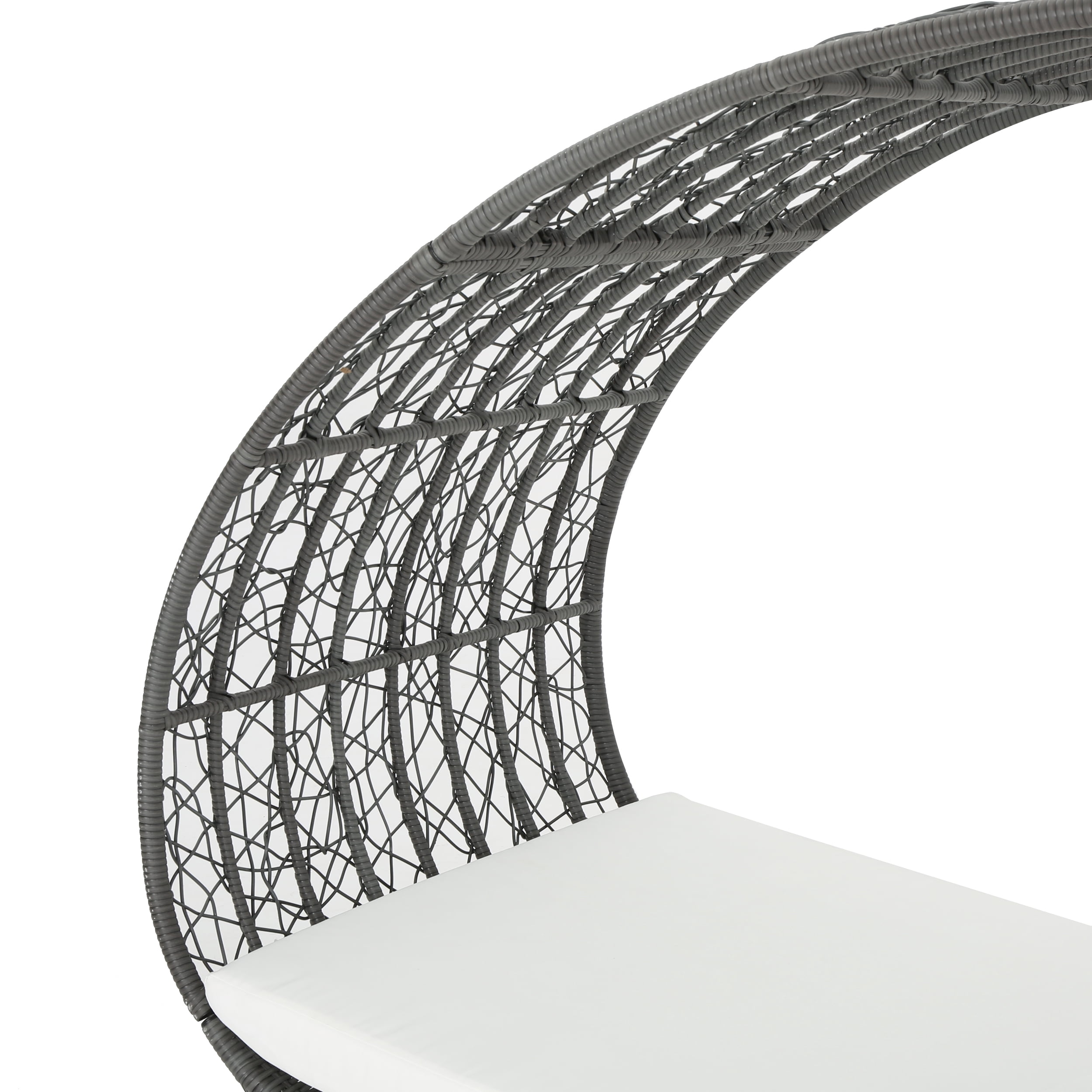Kinston Outdoor Wicker Daybed with Cushion, Grey, White