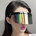 thumbnail image 3 of Visière Énorme Coupe-Vent Demi-Visage Protection Anti-UV Miroir Lunettes de Soleil Rétro Protecteur, 3 of 6