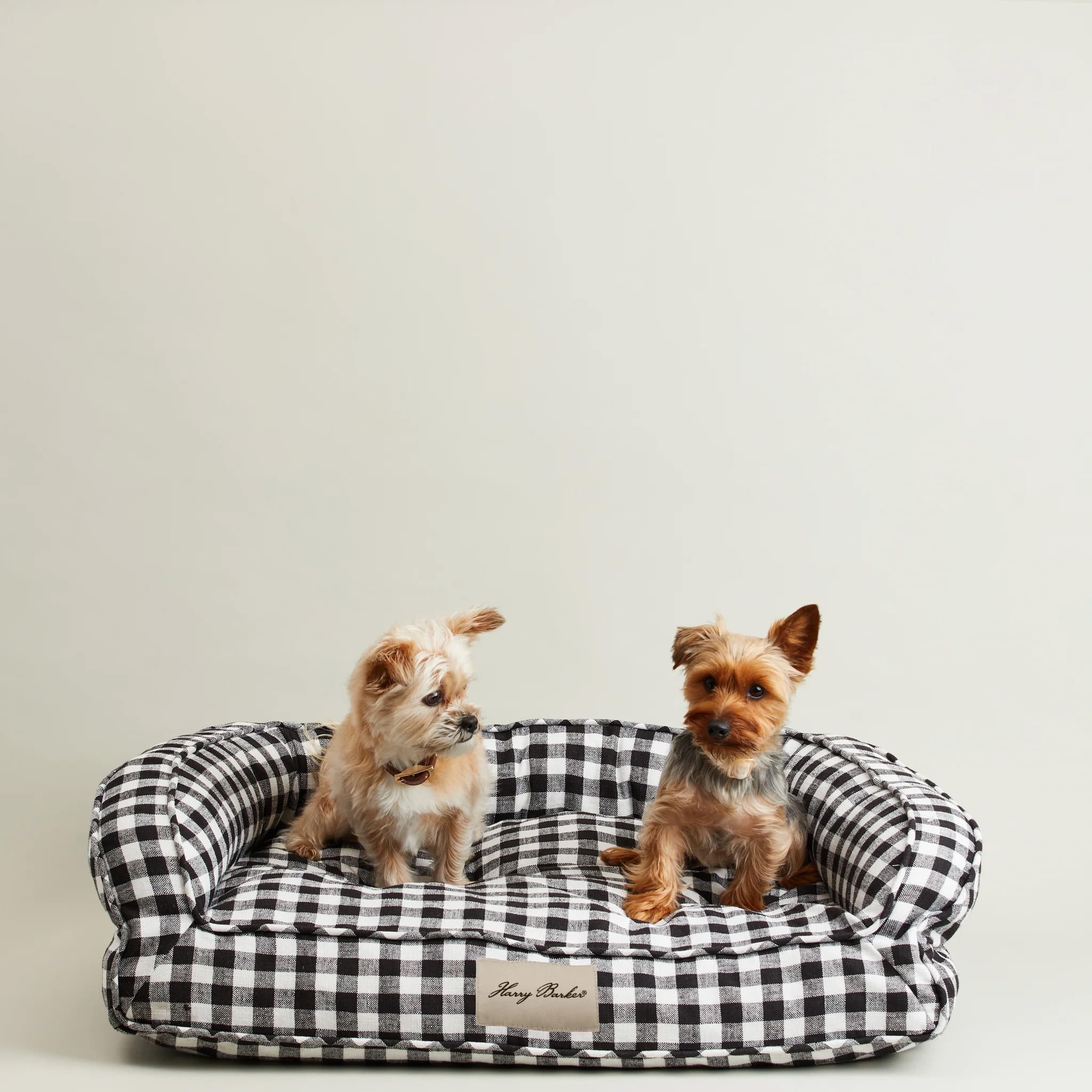 Harry Barker Black Buffalo Check Lounger Bed, Medium