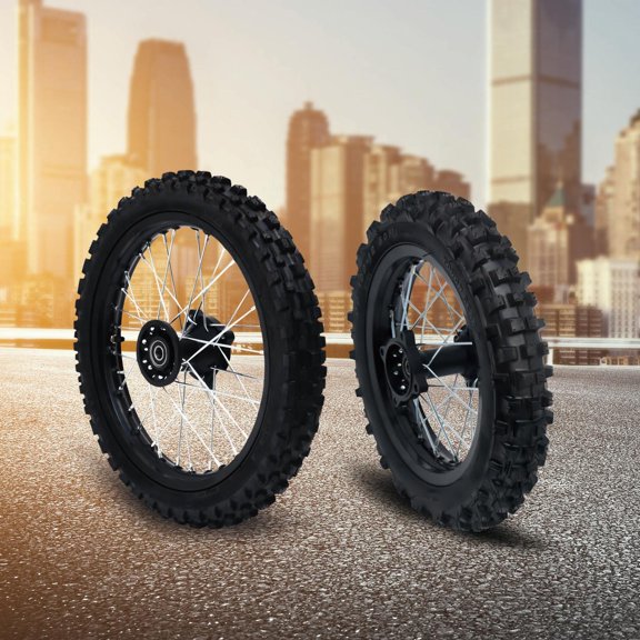 Superior Front and Rear Motorcycle Wheels, High-Quality Aluminum and Rubber, Enhanced Traction, Easy Installation for Safe Riding Experience