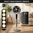 thumbnail image 6 of EDX Bedroom Pedestal Fan, Quiet 20dB DC Air Circulator, 15 Speeds 5 Modes, 120° Oscillation, 12H Timer, 1050CFM Airflow, 37-45" Adjustable Height, LED Light, Standing Fan with Remote, Gray, 6 of 9