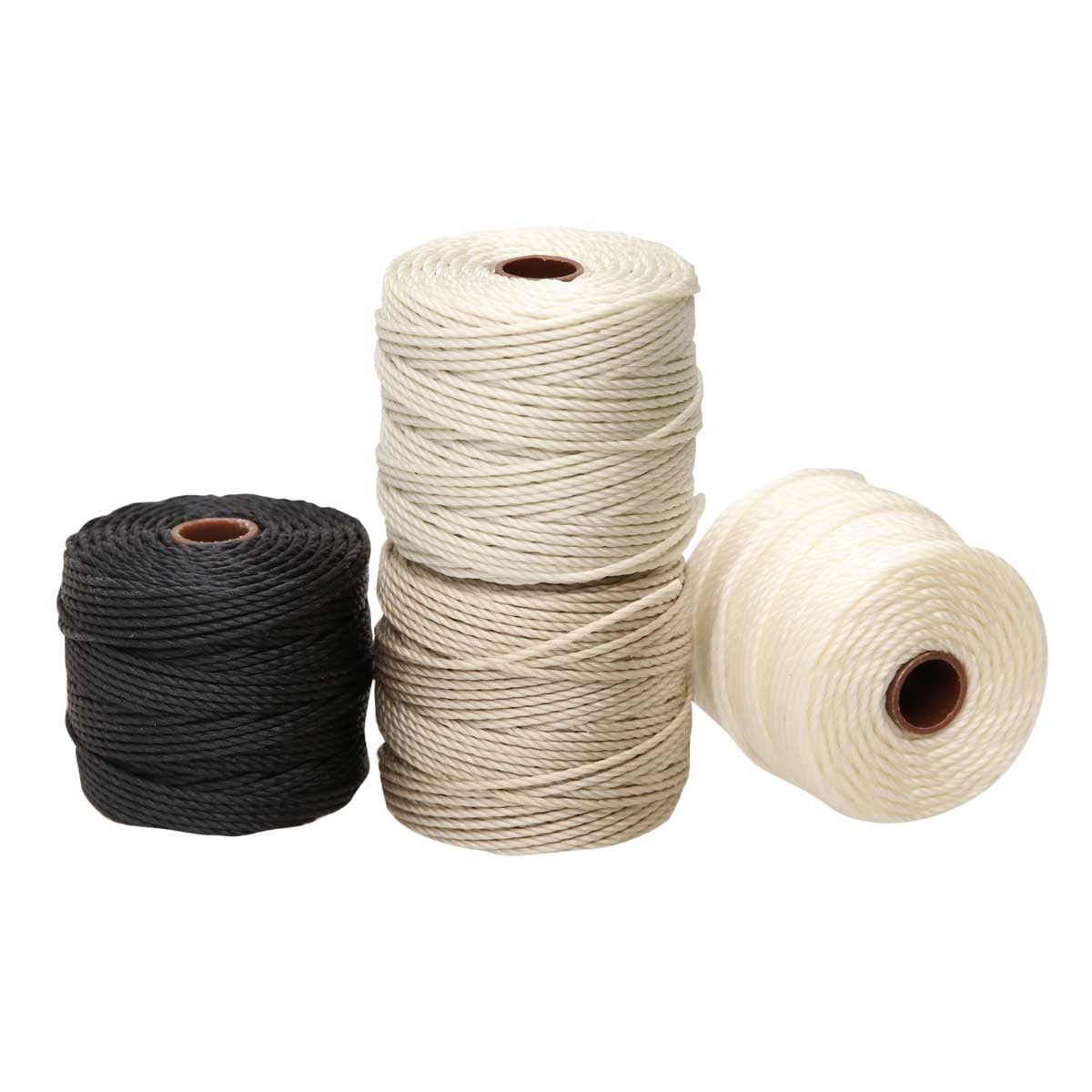 The Beadsmith S-Lon Heavy Nylon Cord – Salt & Pepper Mix – TEX400, .9mm Diameter, 4-Pack, 35 Yard Spools – For Stringing Beading Crochet, Micro-Macrame Jewelry & Kumihimo Projects
