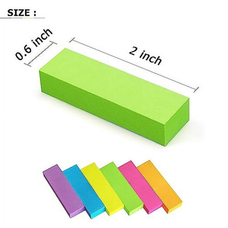 30 Pads 0.6x2 inch Sticky Notes Flags Tabs Page Markers 6 Bright Color Sticky Index Tabs Page Flags 80 Sheet/Pad