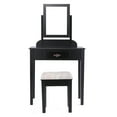 thumbnail image 2 of paproos Vintage Vanity Table with Rotating Rectangular Mirror, Vintage Makeup Dressing Table with Stool, Dresser Table for Women, 2 of 10