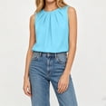 thumbnail image 7 of GUACER Women's Pleated Crew Neck Tank Top Loose Fit Sleeveless Blouses Summer Casual Flowy Camisole, 7 of 7