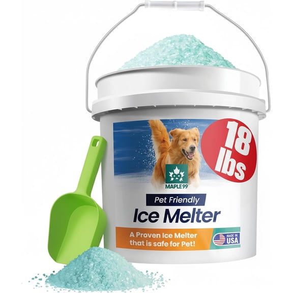 Pet Safe Ice Melt Safe for Concrete -18 lb Snow Salt Ice Melt Pet Friendly, Green Salt for Snow and Ice Removal, Sidewalk Salt, Driveway Salt, Snow Melt is Effective Up to -5
