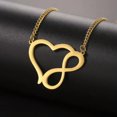thumbnail image 4 of RSAMD Infinite Symbol Heart Love Pendant Necklace Stainless Steel Endless Love Jewelry-Steel, 4 of 6