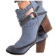 thumbnail image 1 of NECHOLOGY Botas Mujer Adulto Femenino Zapatos Botines de mujer Botas decorativas con de imitación y manga de tacón grueso para mujer, europeas y , 2022 (Blue, 9), 1 of 4