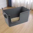 thumbnail image 7 of Set of 4 Extra Large Cat Litter Box, Low Entry Senior Litter Pen for Geriatric  Big Cats, Open Top Cat Litter Tray with Scoop, Grey, 7 of 7