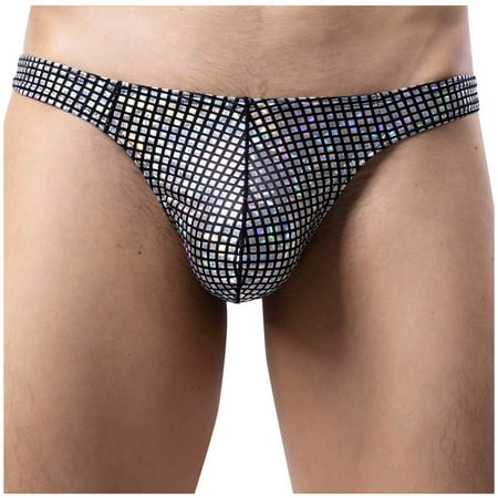 Savings Clearance RbCulf G-String for Men s Colorful Glossy Thongs Low Waist Bulge Pouch Briefs Naughty Bedroom Sex Panties Erotic Underpants Panty on Sale