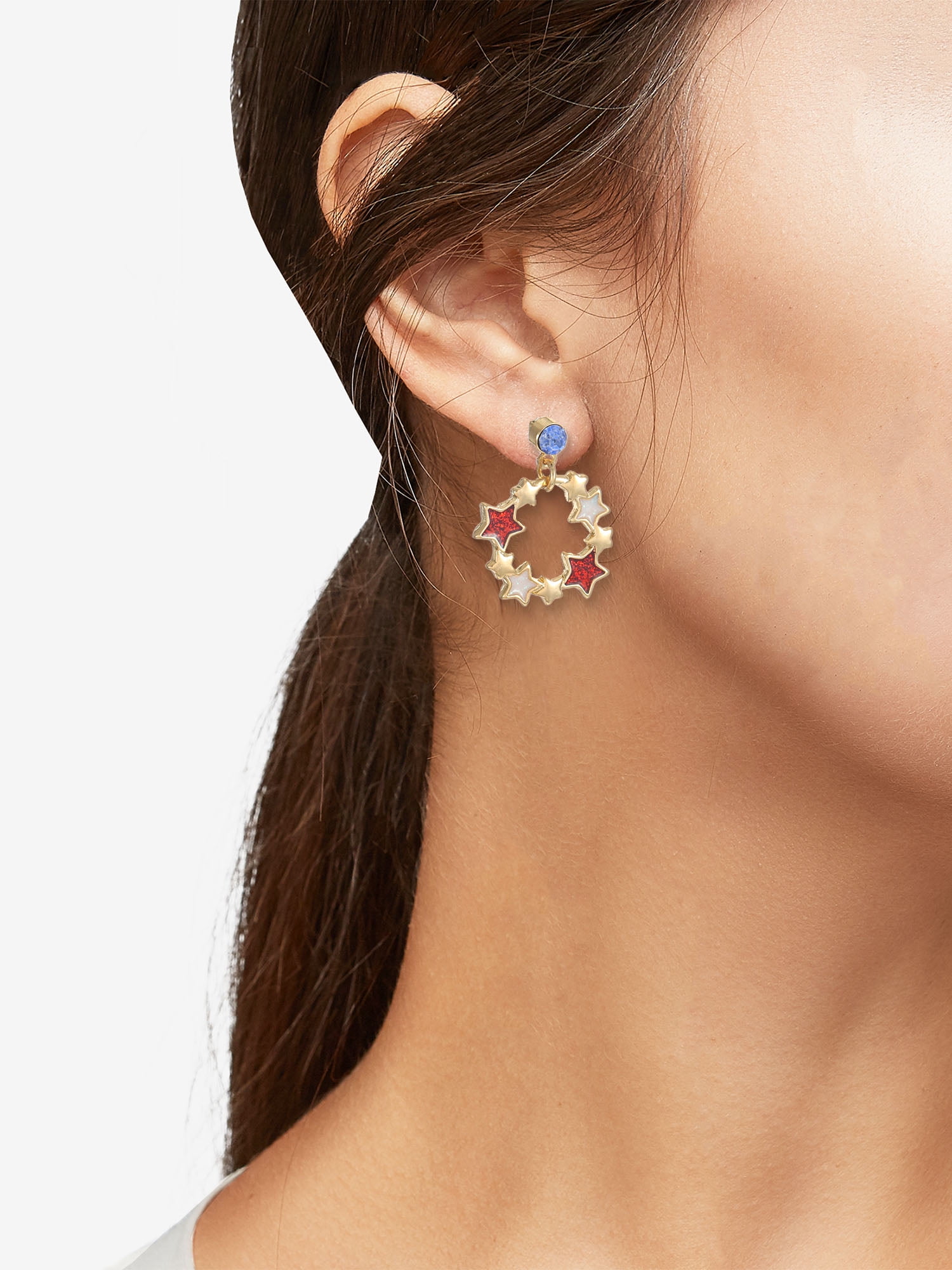Way to Celebrate Americana Patriotic Fruit Earring Trio