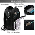 thumbnail image 4 of Salouo Violets Flowers Pattern Extra Large Travel Laptop,Backpack with USB Charging Port College Backpack Business Work Bag Casual Daypack Fits for Men & Women, 4 of 7