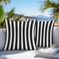 thumbnail image 3 of Throw Pillow Covers 16x16 Inch Set of 2, Black Striped Waterproof Outdoor Pillow Covers, Modern Farmhouse Black White Stripes Decorative Cushion Pillowcases for Couch, Sofa, Bed, Garden, Patio, 3 of 9