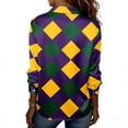 thumbnail image 7 of Women’s Mardi Gras Shirt 2026, Long Sleeve Button Down Striped Collar Shirt, Carnival Party Outfit for Women, 7 of 7