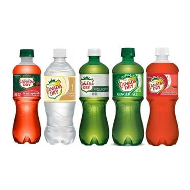Canada Dry Ginger Ale Soda Drink, 20 Fl Ounce Bottle Variety Pack (Pack of 5) Packaging May Vary