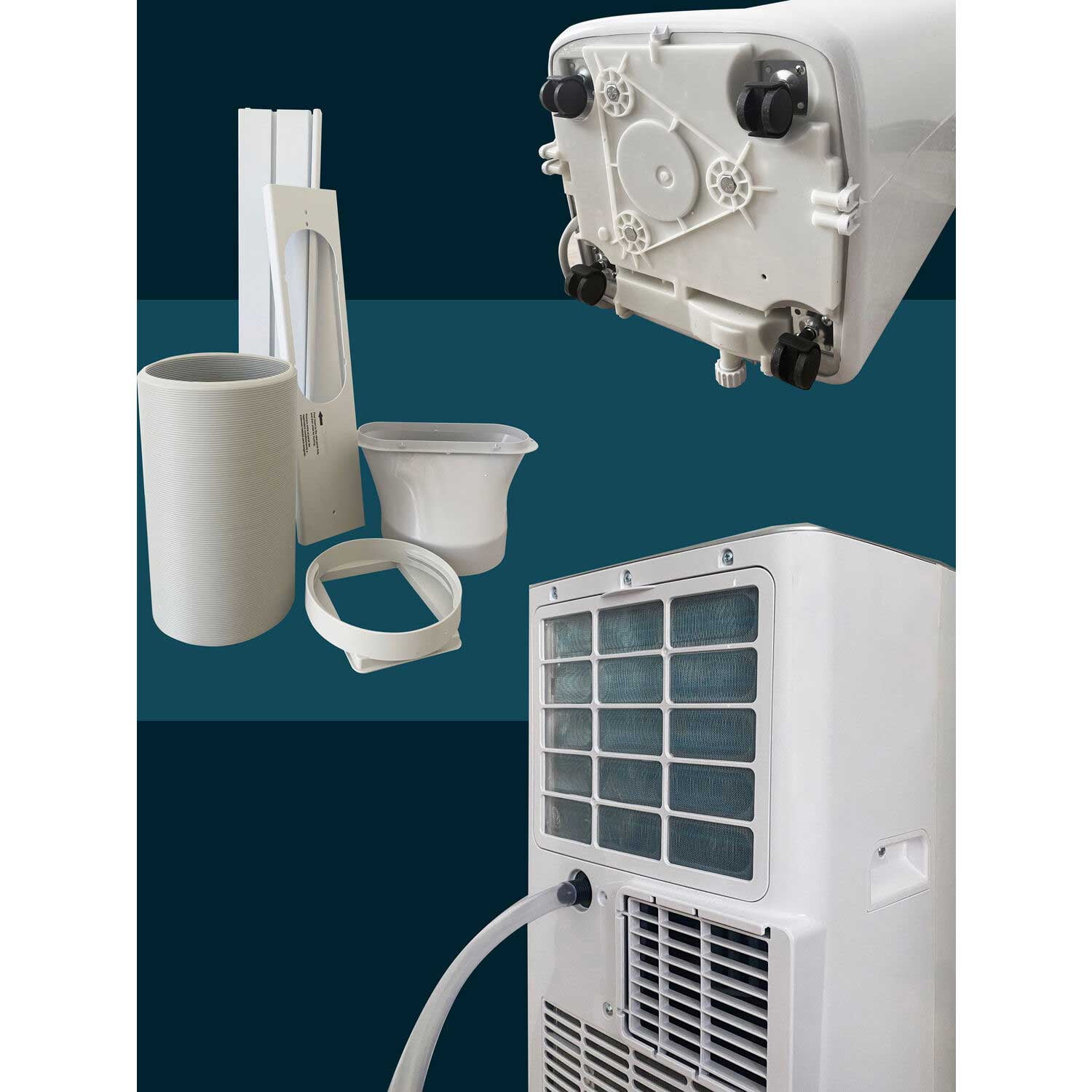 JHS 10,800 BTU (15,000 BTU ASHRAE) 115V Portable Air Conditioner with Remote, Rooms up to 550 sq ft, A020A-10KR