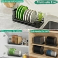 thumbnail image 2 of Small Dish Drying Rack for Kitchen Counter, Dish Drainer Rack with Dish Drying Mat, Anti-Rust Dish Plate Organizer with Cutlery Holder for Kitchen Cabinets, RVs, Small Apartment Kitchens, 2 of 4