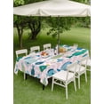 thumbnail image 4 of Outdoor Tablecloth with Umbrella Hole for Patio/Picnic/Party/Camping, Pink Fishes Waterproof Table Cloth Rectangle Table Cover Washable, Cartoon Coastal Ocean Fish Striped (60"x 120"), 4 of 8