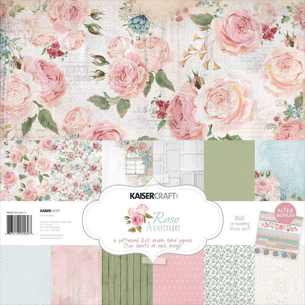 Kaisercraft Paper Pack 12"X12" 12/PkgRose Avenue