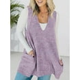thumbnail image 6 of Womens Sleeveless Sweater Vest V Neck Casual Loose Knit A Line Flattering Tunic Top with Pockets, 6 of 6