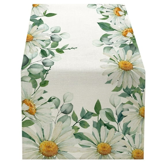 Summer Leaves Print Fresh Green Series Linen Home Decoration Table Cloth