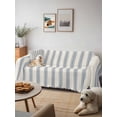 thumbnail image 6 of Blue Striped Couch Cover for Dogs, Modern Stripes Farmhouse Washable Sofa Covers Slipcover for Pets Dogs Futon Cover, Couch Recliner Covers, Oversized Chair Slipcover 71"x91", 6 of 9