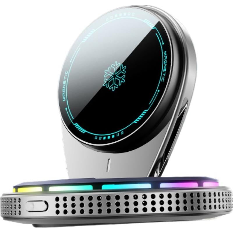 OADUKQ Magnetic Wireless Car Charger Mount 15W Tec Semiconductor Cooling Phone for Dashboard Navigation and Hands-Free Silver