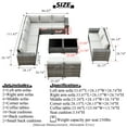 thumbnail image 6 of Ovios 12 Pieces Outdoor Furniture All Weather Wicker Patio Conversation Sectional Sofa Set with Side Table for Garden Backyard, 6 of 6