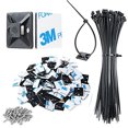 thumbnail image 2 of 200pcs 3/4" 3M BackGlue Autoadhesivo Negro Fuerte Cable Zip Tie Soport, 2 of 2