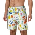thumbnail image 2 of Uemuo Summer Animal Pattern Mens Swim Trunks Quick Dry Board Shorts with Mesh Lining, Stretch Beach Shorts Quick Dry No-Chafing Board Shorts-Large, 2 of 9