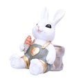 thumbnail image 1 of Cesta de huevos de Pascua, estatua de conejo de Pascua, decoración de Pascua de primavera, artesanía de mesa Blanco, 1 of 9