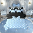 thumbnail image 3 of Manfei Kawaii Polkadots Bowknot Twin Bedding Sets 7-Piece, Fairy Tale Princess Bedding Comforter Set, Girly Cute Blue Bow Reversible Sheet Sets, Lightweight Room Decor, 3 of 7