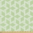 thumbnail image 1 of Abstract Fabric by the Yard Upholstery, Ethnic Moroccan Mosaic Style Stars with Contemporary Inner Dots Design, Decorative Fabric for DIY and Home Accents, Pale Green and White by Ambesonne, 1 of 5