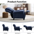 thumbnail image 5 of Ebello Push Back Recliner Chair – Overstuffed Textured Fabric Wingback Recliner, Adjustable Manual Reclining Sofa Chair for Living Room, Bedroom (Blue), 5 of 8
