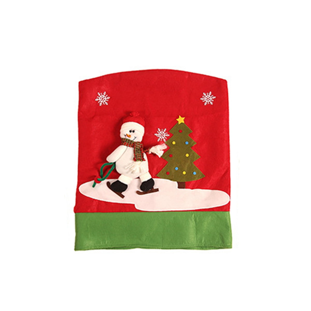 Home Xmas Santa Claus Snowman Chair Cover New Year Decor Chair Back