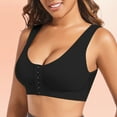 thumbnail image 2 of Bras for Women Casual Hollow Out Button Breathable Sport Bra Top Underwear Without Steel Ring Gathering on Clearance Black 2XL, 2 of 9