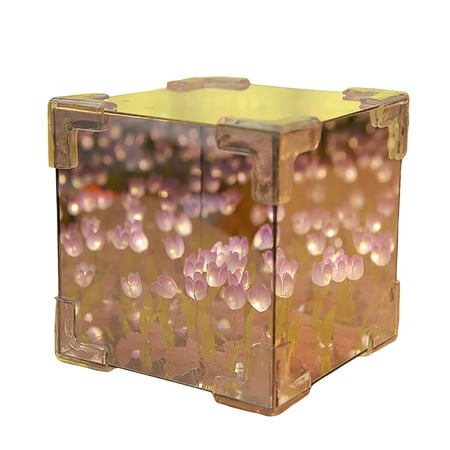 

DIY Cube Lamp Flower Lamp Handmade DIY Flower Cube Night Light Creative Gift For Teen Girls Couple Friends Children