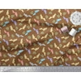 thumbnail image 2 of Soimoi Poly Georgette Fabric Dot,Leaves & Fox Animal Printed Fabric 1 Yard 42 Inch Wide, 2 of 3