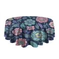 thumbnail image 5 of Pioneer Flower Floral Print Pattern Round Tablecloth 60"x60",Wrinkle Wipeable Table Cloth for Kitchen Dining Room Picnic Patio Party, 5 of 6