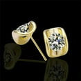 thumbnail image 2 of QQTDFG 18k Gold Platinum Plated Earrings Stud AAA Zirconia Push Back .36" L245-18K Gold Plated, 2 of 6