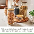thumbnail image 4 of Wooden mason jar lids 5 pack – compatible with Ball wide mouth jars, airtight ba, 4 of 5