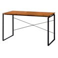 thumbnail image 1 of "Mesa rectangular con base de patín con respaldo en forma de X y tablero de madera, marrón y negro" Benzara Inc BM209628, 1 of 1