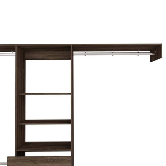 TUHOME Manchester 250 Closet System - Dark Walnut Engineered Wood