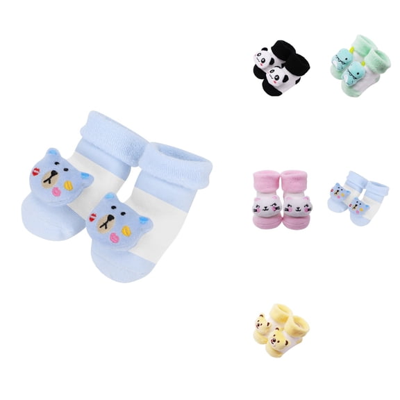 Cartoon Kids Socks, 12 Pairs Non- Grippy Crew Socks for Toddlers 1-7 Years , Boys and Girls Soft Baby Socks